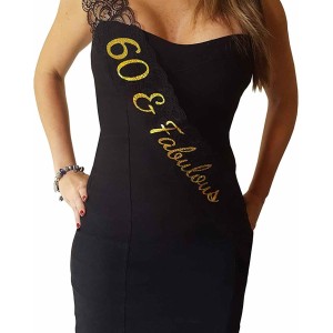 60 & Fabulous Lace Sash - 60th Birthday Sash