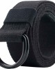 Canvas Belt, Web Belt for Men/Women with Metal Double D Ring Buckle 1 1/2" Wide