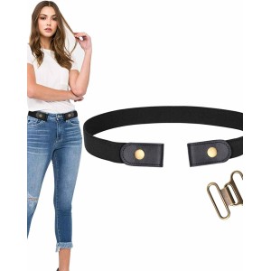 No Buckle Stretch Belt For Women Men Elastic Waist Belt Up to 72 Inch for Jeans Pants
