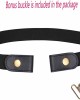 No Buckle Stretch Belt For Women Men Elastic Waist Belt Up to 72 Inch for Jeans Pants