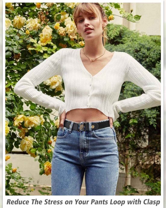 No Buckle Stretch Belt For Women Men Elastic Waist Belt Up to 72 Inch for Jeans Pants