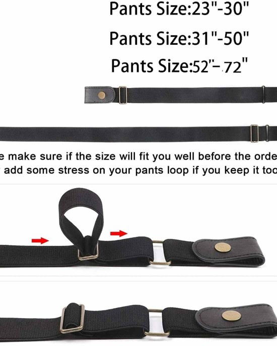 No Buckle Stretch Belt For Women Men Elastic Waist Belt Up to 72 Inch for Jeans Pants