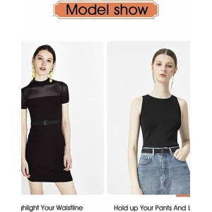 No Show Women Stretch Belt Invisible Elastic Web Strap Belt with Flat Buckle for Jeans Pants Dresses