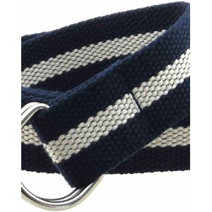 Canvas Web Belt D-Ring Buckle 1.25" Wide Metal Tip Multi-Color