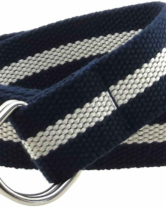 Canvas Web Belt D-Ring Buckle 1.25" Wide Metal Tip Multi-Color