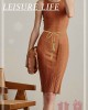 TeeYee Women PU Leather Exotic Knitted Waist Belt/Rope/Chain with Tassel