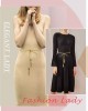 TeeYee Women PU Leather Exotic Knitted Waist Belt/Rope/Chain with Tassel
