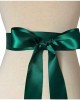 Wedding Sash Bridal Belts Simple Classic Silk Ribbon Sash for Dress (Green)