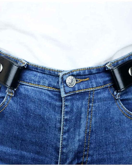 No Buckle Women/Men Stretch Belt, Invisible Elastic Belt for Jeans Pants Dresses