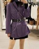 Double-Grommet-Belt Leather Punk-Waist-Belt with Chain for Women Jeans Dresses