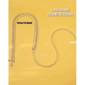 AUEAR, Fashion Silver Crystal Waist Buckle Belt Metal Chain Dress Belt Rhinestone Chain for Women Wedding Party Decor