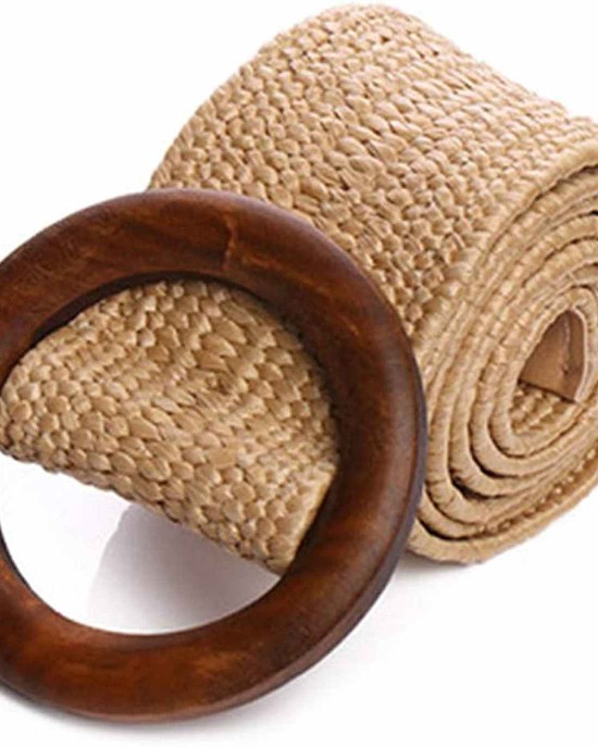 Womens Braided Vintage Wide Elastic Stretch Waist Belt Retro Cinch Belt Braided Belt for Women Lady apricot (35in)