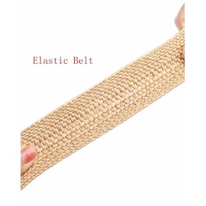Womens Braided Vintage Wide Elastic Stretch Waist Belt Retro Cinch Belt Braided Belt for Women Lady apricot (35in)