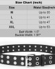 WERFORU Double Grommet Belt PU Leather Punk Belt for Women Men Jeans 2 Hole Belts 1.5 Wide