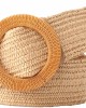 Women Woven Rattan Wide Stretch Straw Belt