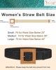 Straw Woven Elastic Stretch Belts Women, Wide Boho Braided Dress Belts with Wooden Style Buckle by JASGOOD