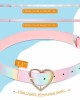 Rainbow Belt PU Leather Waist Belt Women Girls Glitter Belt with Heart Buckle Adjustable Shiny Dress Belt for Teen Kids