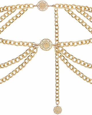 YooAi Multilayer Chain Belt for Women Metal Waist Belt Boho Sunflower Belly Chain
