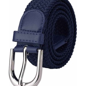 Falari Men Women Multicolored Elastic Stretch Braided Belt Canvas Fabric Woven No Holes Belt
