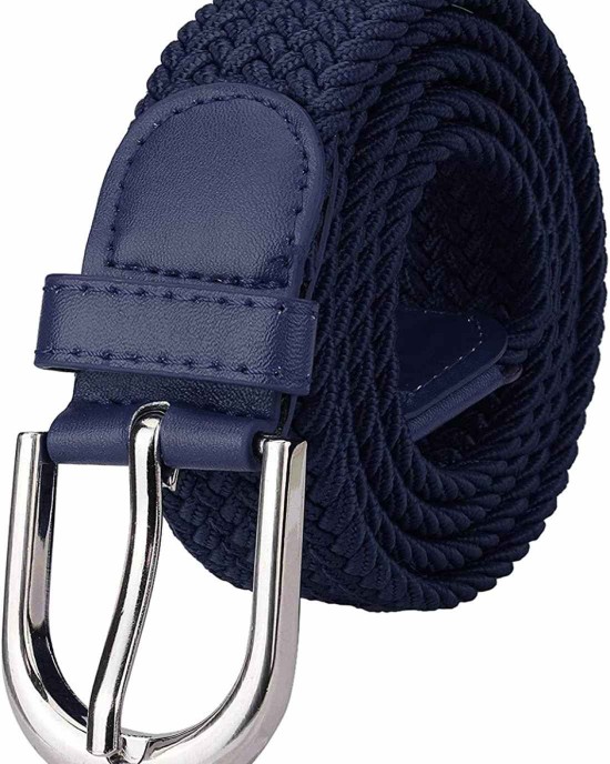 Falari Men Women Multicolored Elastic Stretch Braided Belt Canvas Fabric Woven No Holes Belt