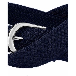 Falari Men Women Multicolored Elastic Stretch Braided Belt Canvas Fabric Woven No Holes Belt