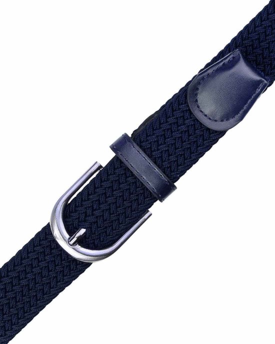 Falari Men Women Multicolored Elastic Stretch Braided Belt Canvas Fabric Woven No Holes Belt