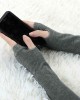 Allegra K Dark Gray Fingerless Elastic Winter Thick Arm Warmers Gloves for Ladies