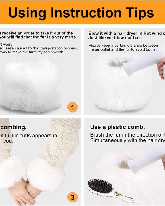 Simplicity Women's Winter Faux Fur Short Wrist Cuff Warmers