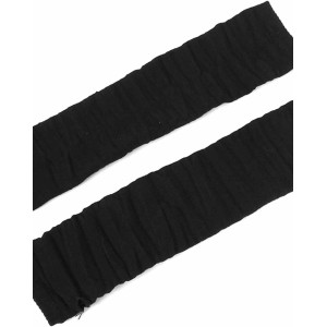 Allegra K Elastic Ribbed Thumbhole Black Fingerless Long Gloves Arm Warmer for Women Men