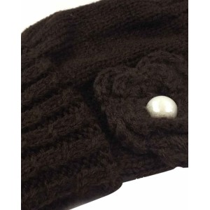 Wrapables Ribbed Arm Warmers/Fingerless Gloves with Floral Accent