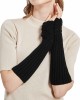 Novawo Women's Scale Design Winter Warm Knitted Long Arm Warmers Gloves Mittens