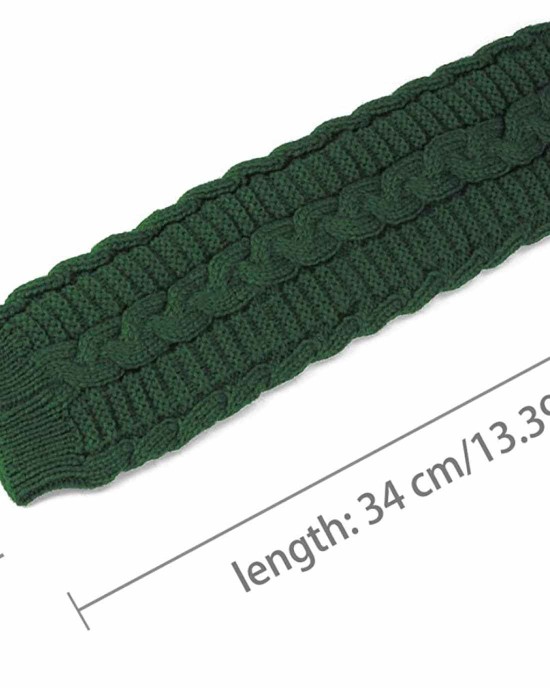 Allegra K Women's Fingerless Glove Winter Knit Thumb Elbow Length Arm Warmers