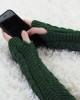 Allegra K Women's Fingerless Glove Winter Knit Thumb Elbow Length Arm Warmers