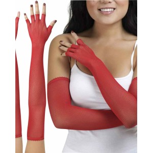 ToBeInStyle Women's Fishnet 100% Nylon Arm Length Glove Warmers