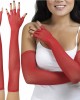 ToBeInStyle Women's Fishnet 100% Nylon Arm Length Glove Warmers