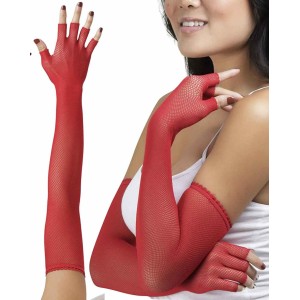 ToBeInStyle Women's Fishnet 100% Nylon Arm Length Glove Warmers