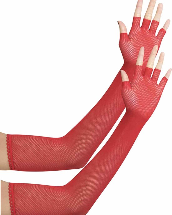 ToBeInStyle Women's Fishnet 100% Nylon Arm Length Glove Warmers