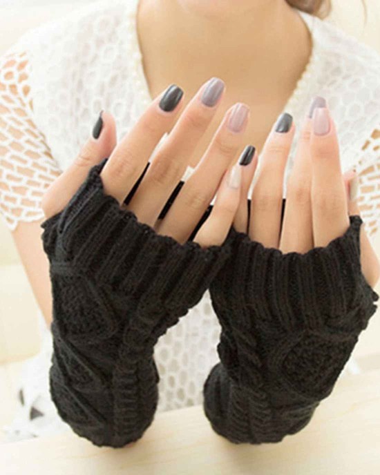 Colorful House Fingerless Thumb Hole Long Gloves Mittens Winter Arm Warmer