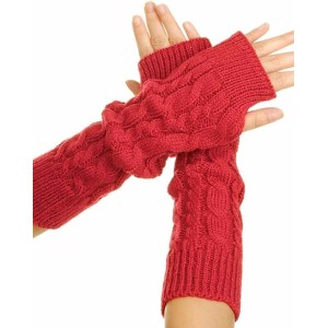 Warm Fingerless Knitted Long Gloves Knitted Fingerless Gloves Arm Warmer Mitten