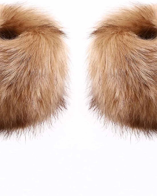 Faux Fur Wrist Cuffs- Winter Furry Bands Fox Fur Wrist Warmer,Arm Warmer, Leg Warmer, One Pair