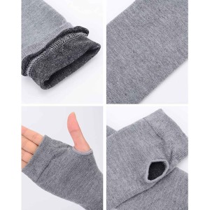Bememo 3 Pairs Winter Long Fingerless Gloves Knit Elbow Length Gloves Thumb Hole Arm Warmers for Women Girls