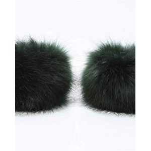 Lucky Leaf Women Winter Wrist Warmers Faux Fox Fur Soft Cuffs Band Ring for Cold Weather