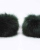 Lucky Leaf Women Winter Wrist Warmers Faux Fox Fur Soft Cuffs Band Ring for Cold Weather