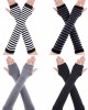 Bememo 4 Pairs Punk Gothic Long Fingerless Gloves Knitted Arm Warmer Elbow Length Gloves Thumb Hole Gloves