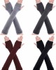 Bememo 4 Pairs Punk Gothic Long Fingerless Gloves Halloween Knitted Arm Warmer Elbow Length Gloves Thumb Hole Gloves