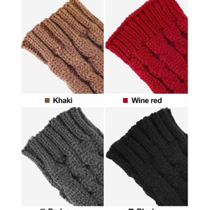 Bememo 4 Pairs Women Long Fingerless Gloves Winter Mitten Arm Gloves with Thumb Hole