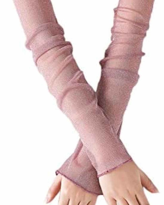 POSMA CS032Women Girls UV Protecion Long Lace Fingerless Gloves Sunblock Arm Sleeves- Six Color Bundle Set