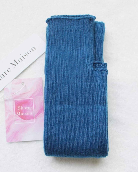 Share Maison Women's Arm Warmers with Thumb Hole Winter Fingerless Stretchy Cashmere Wool Long Gloves Sleeves