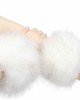 La Carrie Women's Snakeskin Print Faux Fur Wrist Cuffs,Winter Fox Furry Bands Arm Warmer
