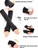 8 Pairs Winter Knitted Fingerless Gloves Long Thumb Hole Arm Warmer for Women Girls